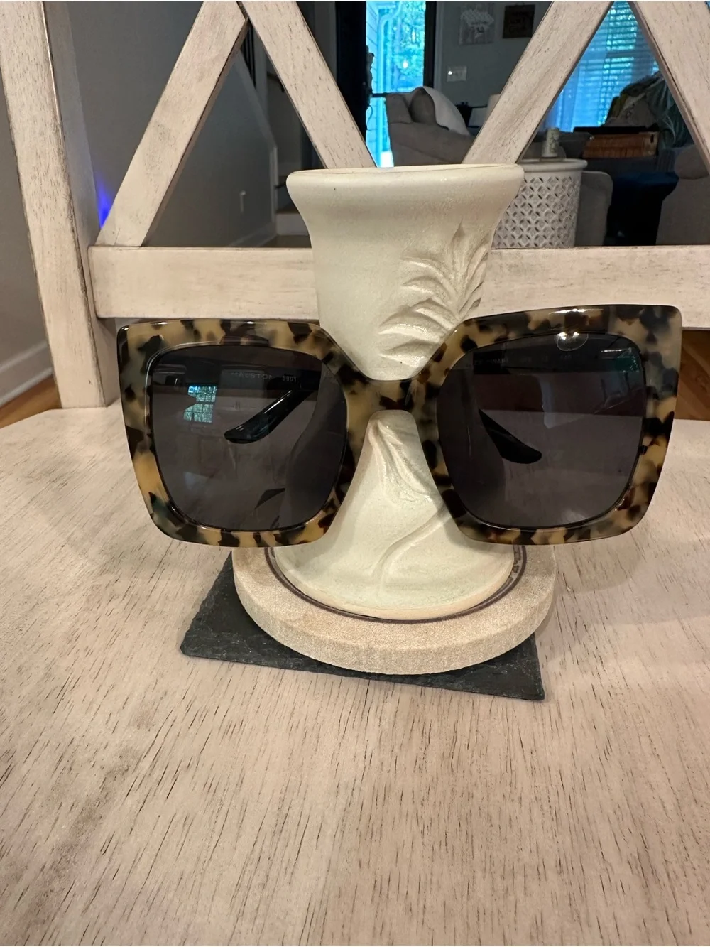 H by Halston Tortoiseshell Square Sunglasses with Dark Lenses